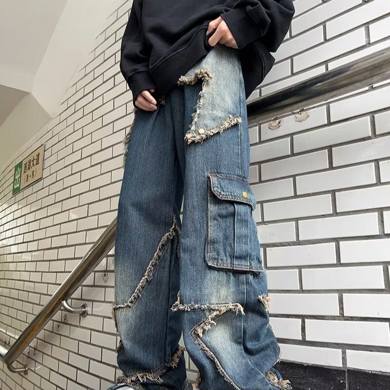 Unisex Classic Denim Jeans Loose Fit Daily Outdoor Wear - Image 2