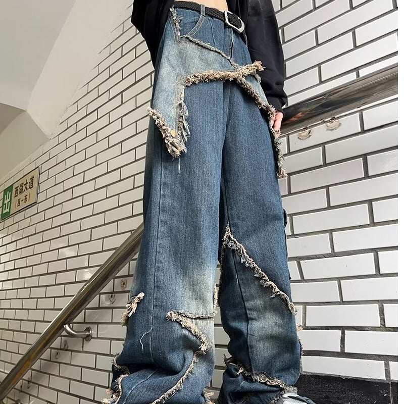Unisex Classic Denim Jeans Loose Fit Daily Outdoor Wear - Image 3