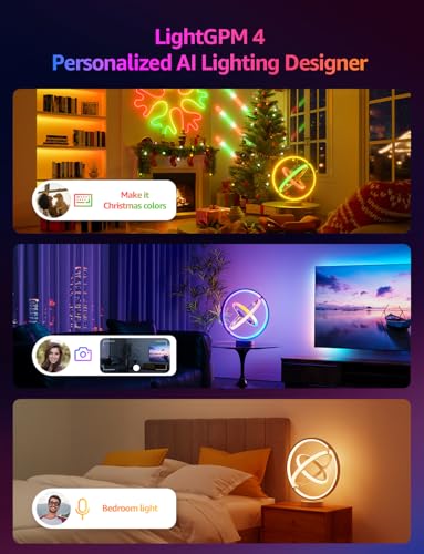 Lepro TB1 AI Smart Table Lamp, RGB+IC Addressable Color Changing Desk Light Alexa Google Home Enable, Music Sync, DIY Endless Scenes, APP Control Cool LED Lamp for Room Decor Ambient Lighting, 2.4 GHz - Image 3