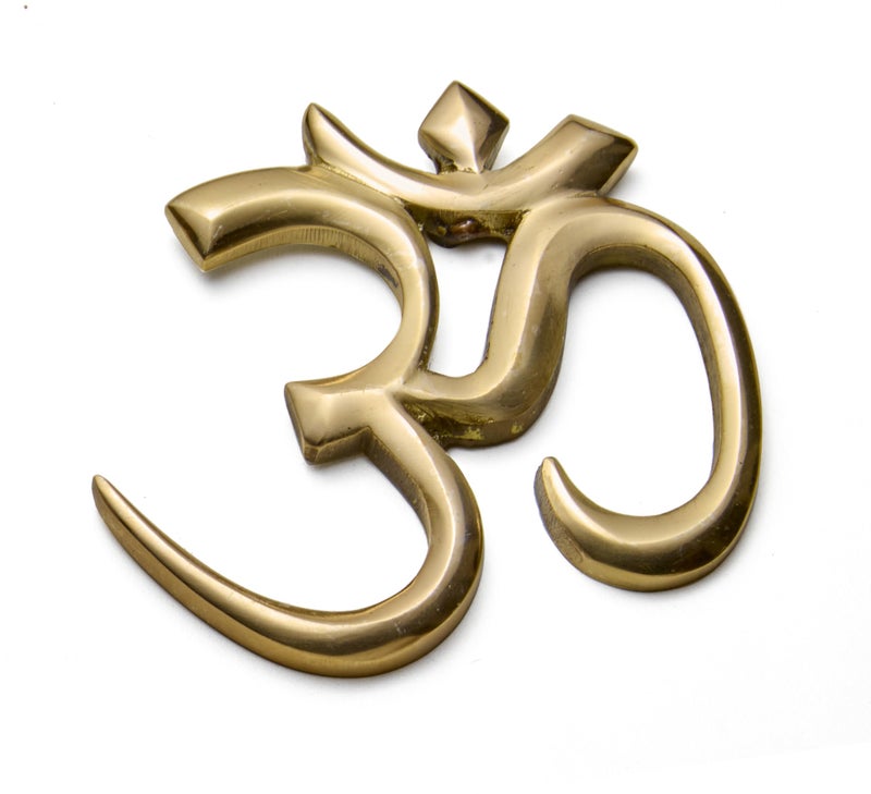 ESPLANADE Brass OM Wall Hanging Sculpture | Vastu Fengshui Goodluck, Auspicious, Religious symbols | Pooja Idols | Home Decor -Golden (golden) (4" Inches) - Image 2
