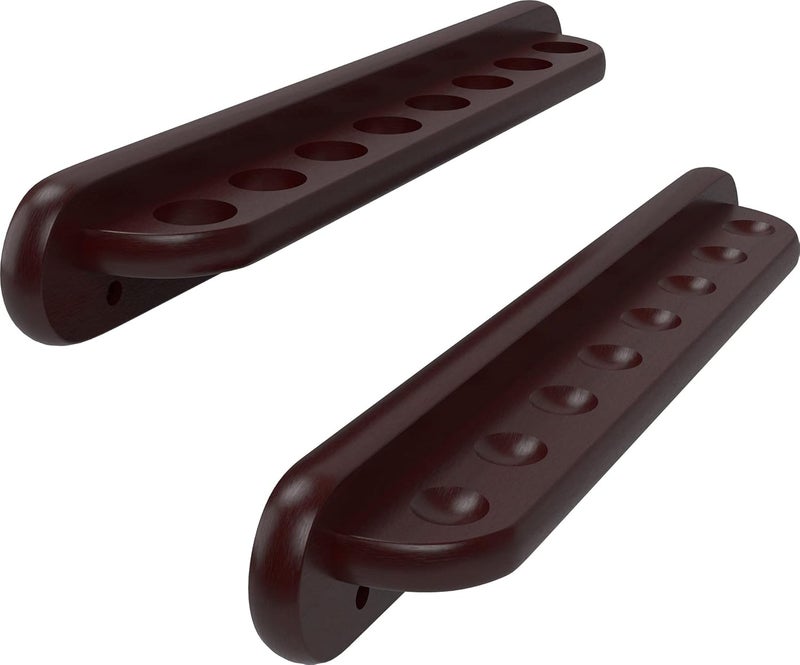 Viper 2-Piece Traditional Wall Mounted Solid Oak Billiard/Pool Cue Rack, Holds 8 Cues - Image 1