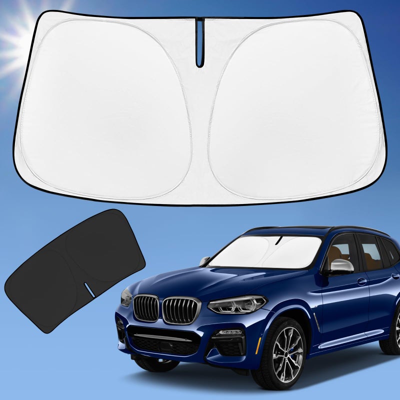 Sun Shade Sunshade for BMW X3 20182024 2025 Windshield Cover 4Layer Front Window Shade Custom fit X3 Base xDrive28i xDrive35i M Sport SUV Sun Visor 240T Shade Blocks UV Rays Car Accessories