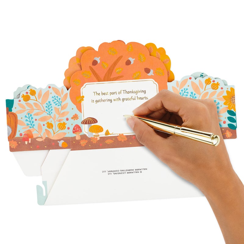 Hallmark Paper Wonder Displayable Pop Up Thanksgiving Card (Woodland Feast) - Image 5
