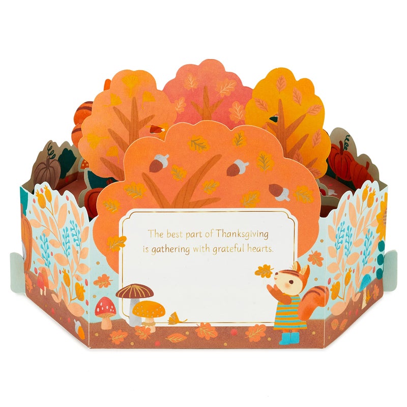 Hallmark Paper Wonder Displayable Pop Up Thanksgiving Card (Woodland Feast) - Image 2