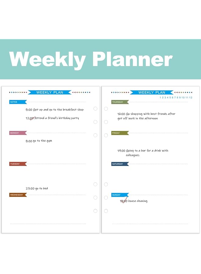 erorex Pu Leather Personal Notebook Planner With 80 Pages Loose Leaf Papers 6 Holes Ring Binder Pen Holder Magnetic Buckle Rainbow A5 Gift Box - Image 3