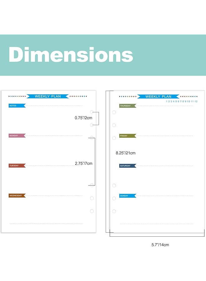 erorex Pu Leather Personal Notebook Planner With 80 Pages Loose Leaf Papers 6 Holes Ring Binder Pen Holder Magnetic Buckle Rainbow A5 Gift Box - Image 5