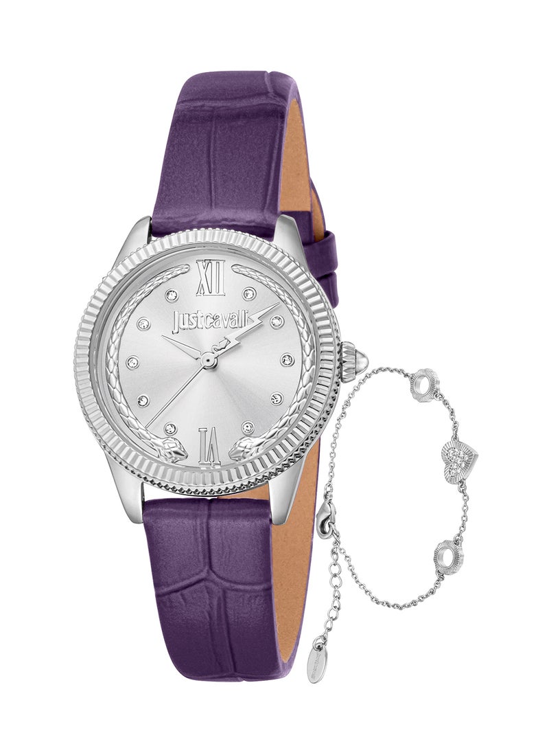 Just Cavalli Women's Round Shape Leather Wrist Watch JC1L315L0015 - 30 Mm  - Image 1