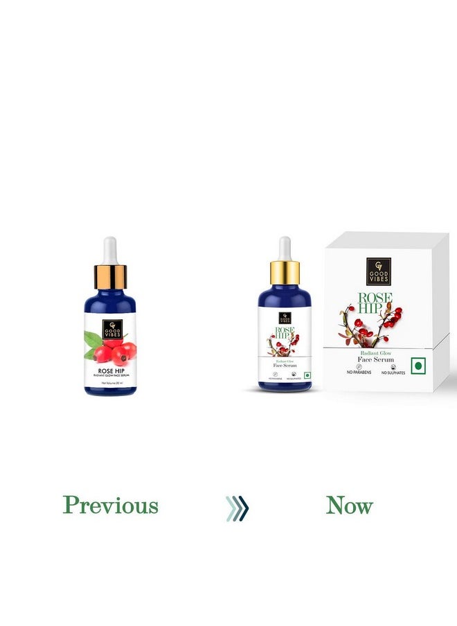Good Vibes Rose Hip Radiant Glow Face Serum, 30 Ml Light Weight Non Greasy Moisturizing Formula For All Skin Types, Natural, No Parabens & Sulphates, No Animal Testing  - Image 2