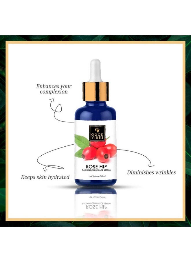 Good Vibes Rose Hip Radiant Glow Face Serum, 30 Ml Light Weight Non Greasy Moisturizing Formula For All Skin Types, Natural, No Parabens & Sulphates, No Animal Testing  - Image 4