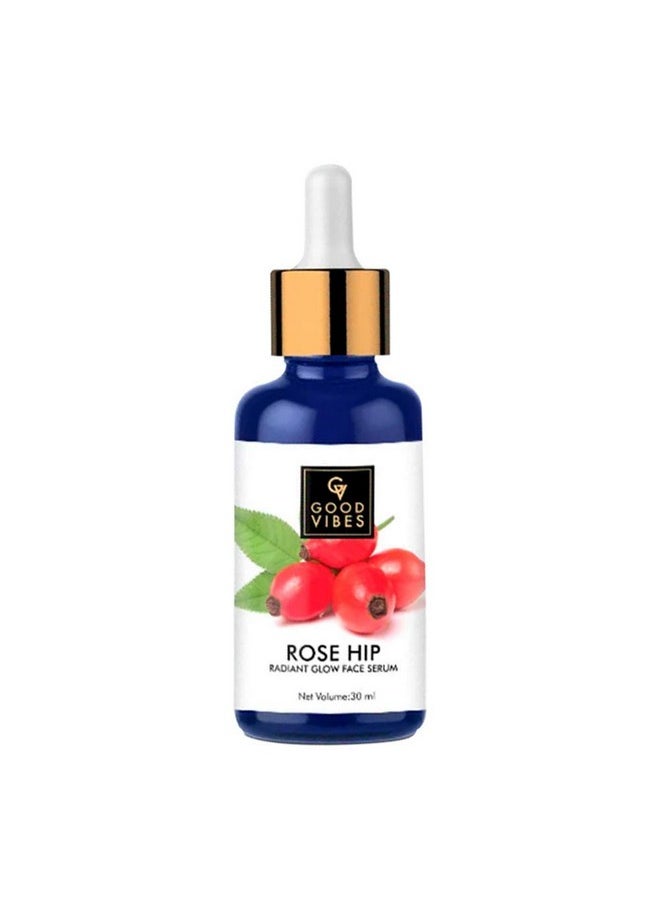 Good Vibes Rose Hip Radiant Glow Face Serum, 30 Ml Light Weight Non Greasy Moisturizing Formula For All Skin Types, Natural, No Parabens & Sulphates, No Animal Testing  - Image 1