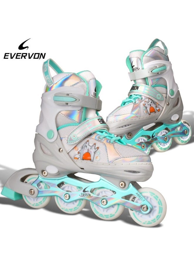 Evervon Roller Skates For Children 088, Boys And Girls Full-flash Roller Skates, Inline Skates, L Size, Suitable For Sizes 38-41 - Image 5