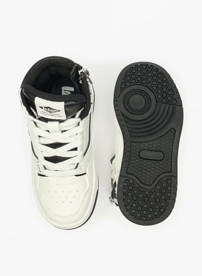 لي كوبر Boys' Panelled Hi-Top Sneakers with Lace-Up Closure