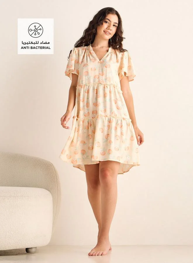 Splash FAV Set of 2 - Tiered Night Dress with Flutter Sleeves