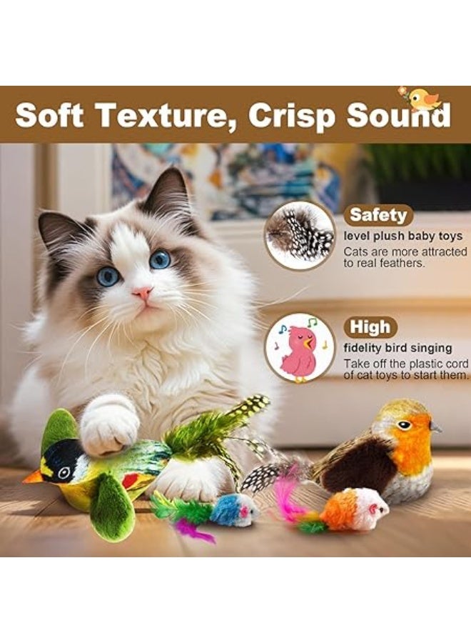 2 PCS Cat Toys for Indoor, Interactive Cat Toy with Real Chirping Bird Electronic Sound, Wall Mounted Cat Toys, Contains Catnip, Stimulating the Hunting Nature of Cats - Image 2