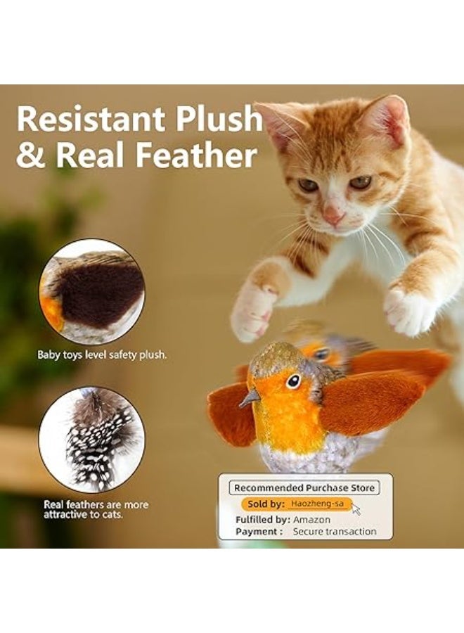 2 PCS Cat Toys for Indoor, Interactive Cat Toy with Real Chirping Bird Electronic Sound, Wall Mounted Cat Toys, Contains Catnip, Stimulating the Hunting Nature of Cats - Image 4