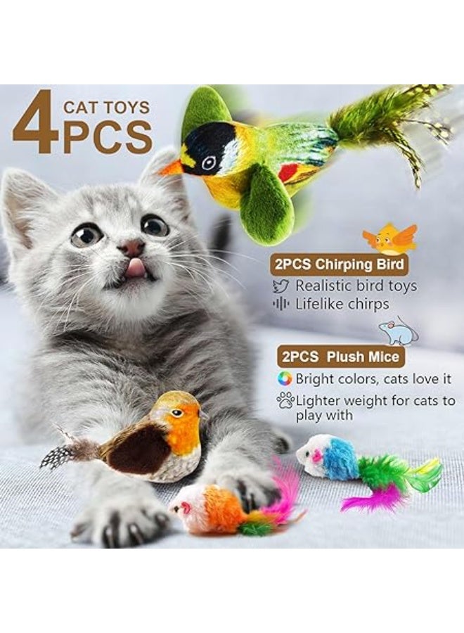 2 PCS Cat Toys for Indoor, Interactive Cat Toy with Real Chirping Bird Electronic Sound, Wall Mounted Cat Toys, Contains Catnip, Stimulating the Hunting Nature of Cats - Image 5