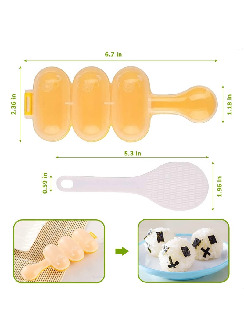 Sweet seven Rice Ball Mold Set with Spatula - DIY Sticky Rice Molds, Large Ball Mold Kitchen Tool with Mini Rice Scoop - Rice Roll Shaker Ball Maker for Kids  - Image 5