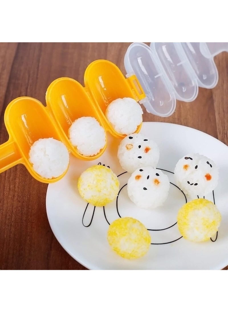Sweet seven Rice Ball Mold Set with Spatula - DIY Sticky Rice Molds, Large Ball Mold Kitchen Tool with Mini Rice Scoop - Rice Roll Shaker Ball Maker for Kids  - Image 2