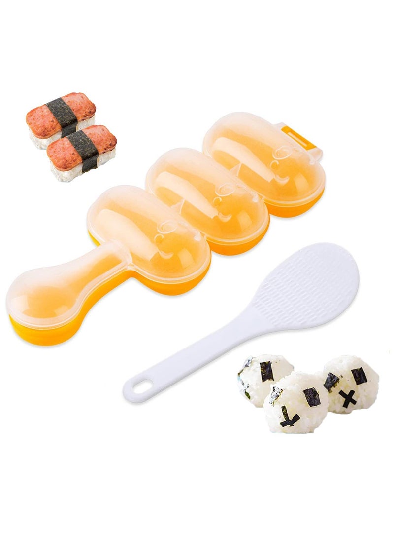 Sweet seven Rice Ball Mold Set with Spatula - DIY Sticky Rice Molds, Large Ball Mold Kitchen Tool with Mini Rice Scoop - Rice Roll Shaker Ball Maker for Kids  - Image 1