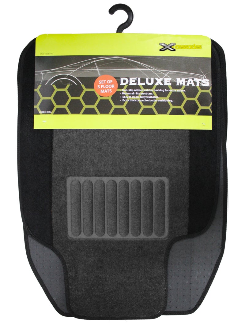 XCESSORIES - Xcessories Deluxe Heavy Duty Car Mat 5 Pieces Set (GREY) - Image 1