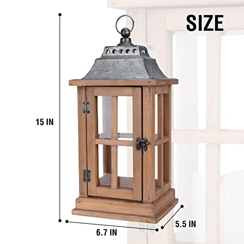 Bdor Lantern Decorative (Set of 2) - 15in IP65 Waterproof Vintage Style Candle Lantern, Decorative Lanterns for Home Decor, Indoor Outdoor, Front Porch, Garden, Farmhouse Weddings Style (No Candles) - Image 5