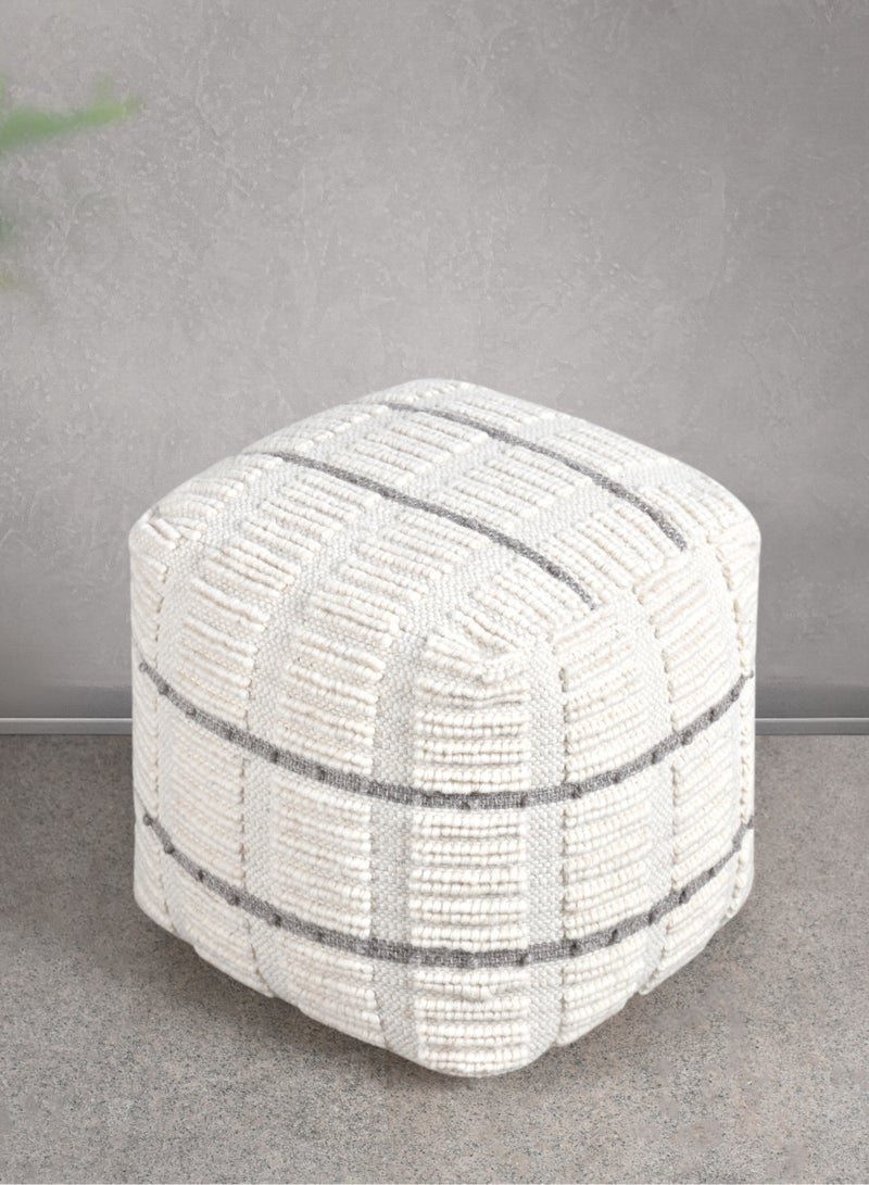 لوفت ايمينت، بوف مربع، 40 × 40 × 40 سم، قماش، عاجي/بني داكن