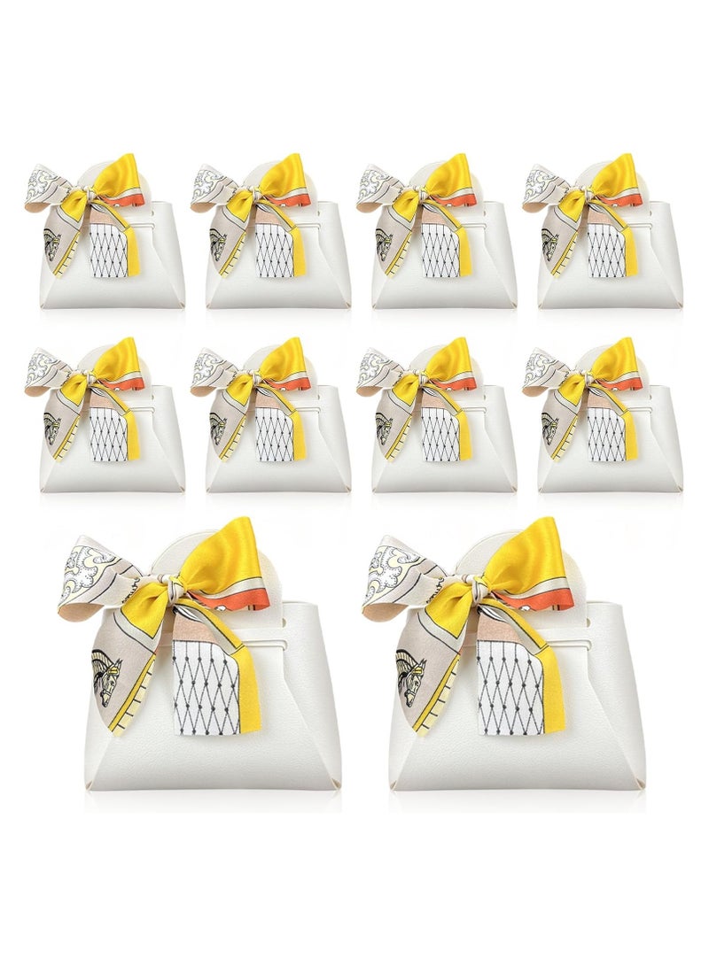 general Beautiful White Favour Boxes, 20 Piece Small Party Favour Boxes Reusable Leather Candy Favour Boxes for Newborn Baby Shower Birthday Wedding Party - Image 1