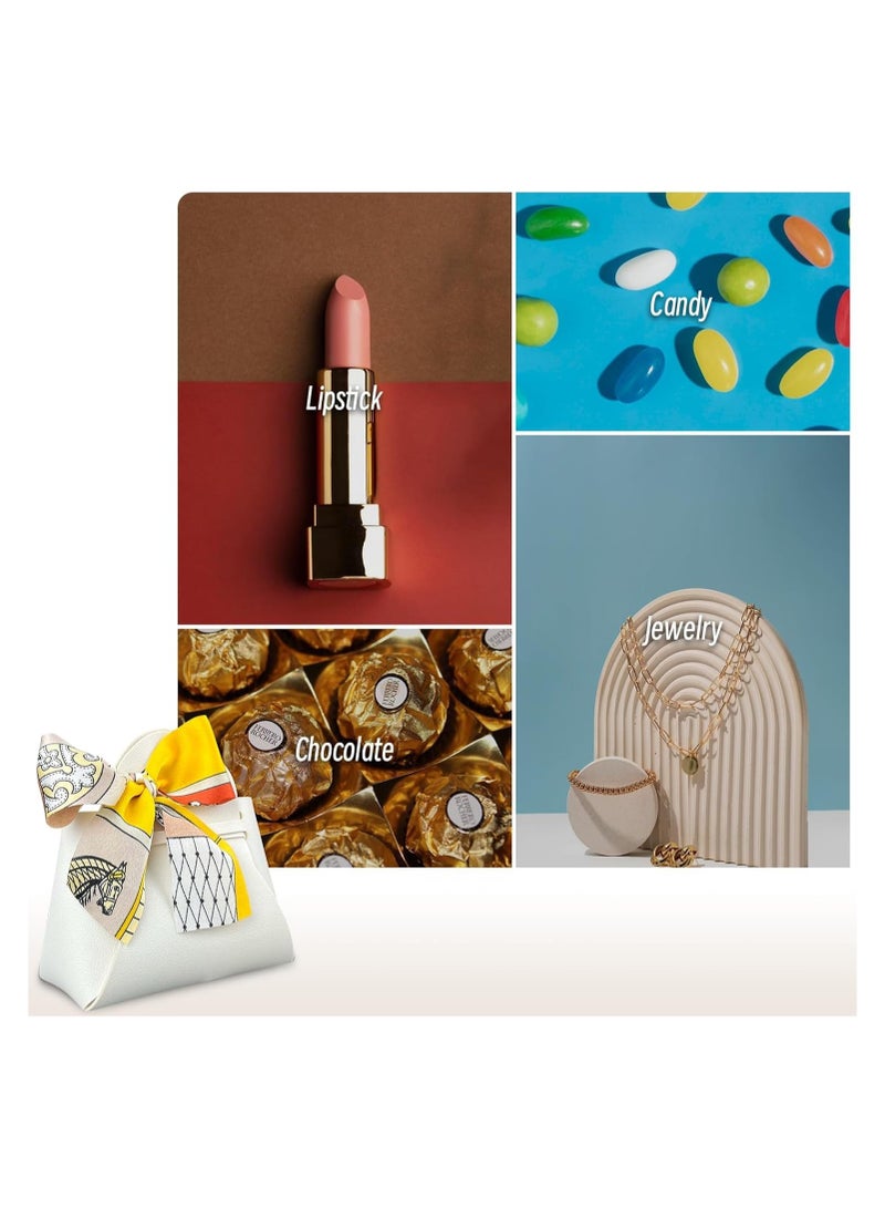 general Beautiful White Favour Boxes, 20 Piece Small Party Favour Boxes Reusable Leather Candy Favour Boxes for Newborn Baby Shower Birthday Wedding Party - Image 4