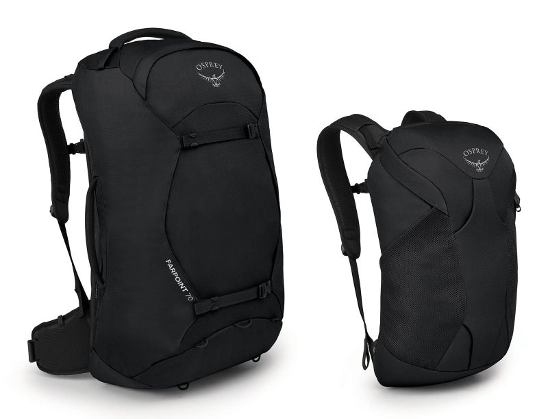 Osprey Farpoint 70L Men's Travel Backpack, Black - Image 2