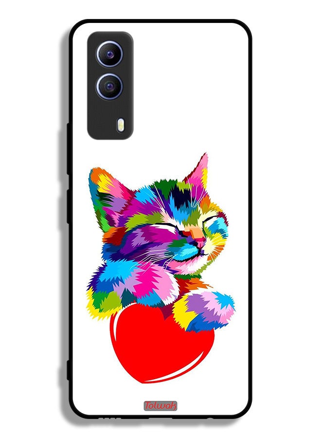 Tolwak Vivo T1x Protective Case Cover Colourful Kitten - Image 2