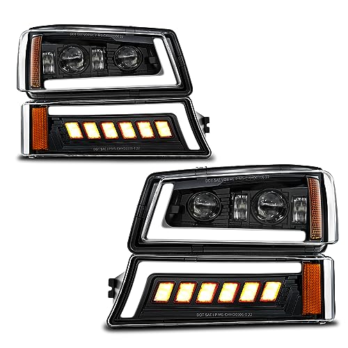 Z-OFFROAD LED Headlights Assembly DOT Approved with DRL Turn Signal Hi/Low Sealed Beam Side Marker Compatible with 2003-2006 Chevy Silverado Avalanche - Image 1