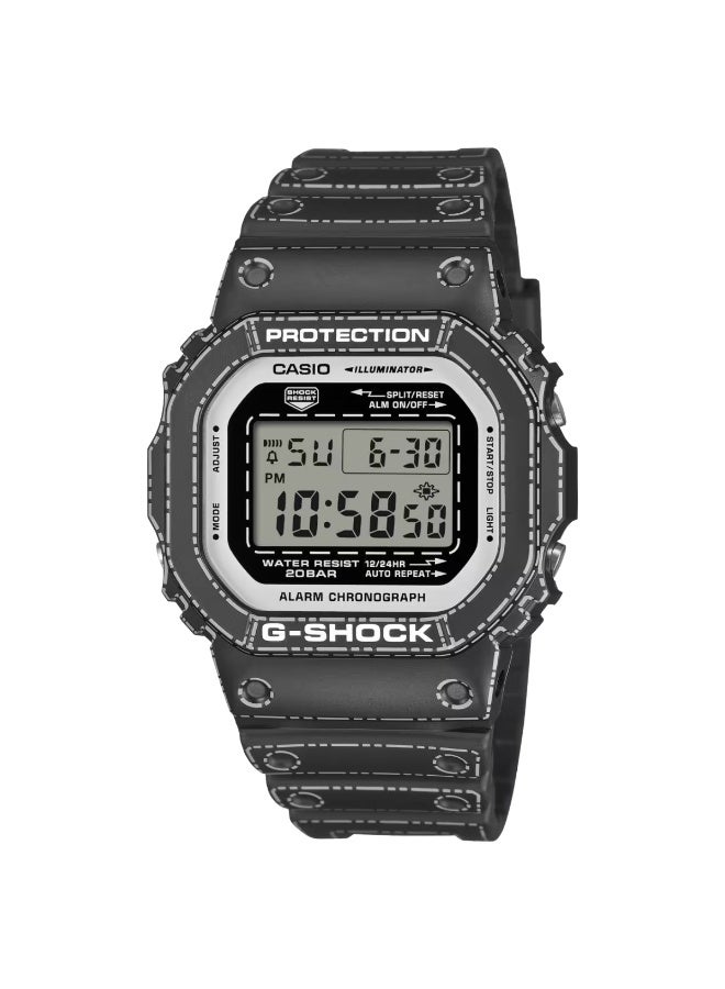 G-SHOCK Digital Men’s Watch DW‑5600RGM‑1JR, 48.9 mm Black Origami Pattern Resin Case & Band, Shock‑Resistant. 200 m WR - Image 2
