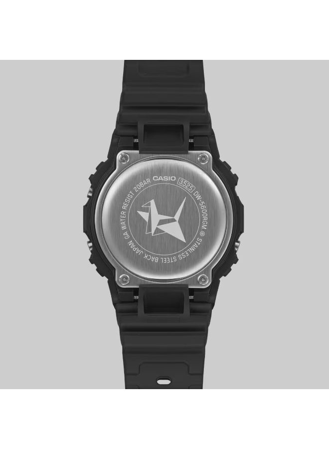 G-SHOCK Digital Men’s Watch DW‑5600RGM‑1JR, 48.9 mm Black Origami Pattern Resin Case & Band, Shock‑Resistant. 200 m WR - Image 4