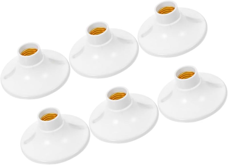 ABOOFAN 6pcs Screw Lamp Socket Adapter Fire-Resistant Flat Bulb Holders for Compatible with Light Bulbs Easy Installation Design - Image 1