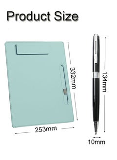 PU Leather Clipboard Folder Board Clip Meeting Minutes Vertical Writing Board Signature Board Clip Cardboard with 1 Signature Pen for Office, Home, School Cyan - pzsku/ZDE6ACBEA54F70DDB0C1AZ/45/_/1732681888/c5c8e092-550c-4311-8c6f-bdb24ace1dba