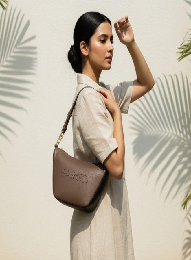Fargo Vista Shoulder Bag for Women | Zip Closure, RFID Pockets, Vegan Leather, YKK Zip | Stylish Shoulder Bag for Office, Travel & Events | Made in India (Grey) - Image 2
