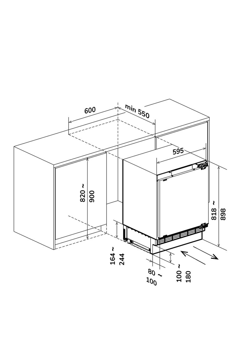 MILLEN - MILLEN MBIM 103 ID Built-in Undercounter Fridge-Freezer – Compact, Efficient, and Reliable - Image 1
