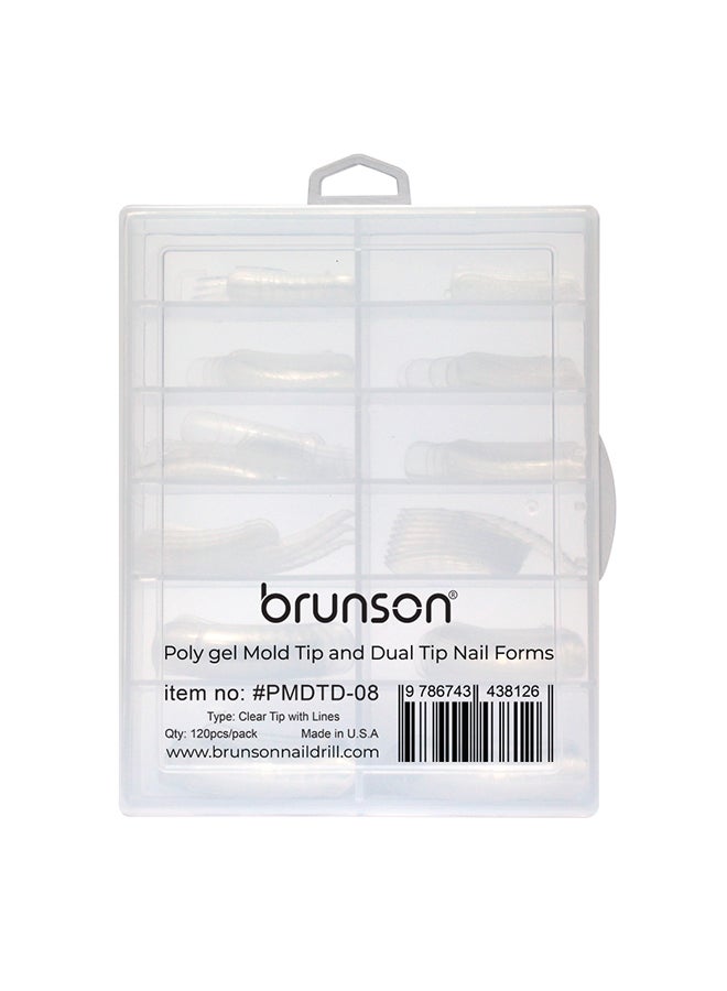 brunson أشكال أظافر مزدوجة لجيل التمديد البولي شكل مزيف مسبق مع مقياس 120 قطعة أداة مانيكير لتمديد الأظافر قالب نصائح الأظافر أظافر أكريليك أظافر مزيفة أداة مانيكير - Image 1