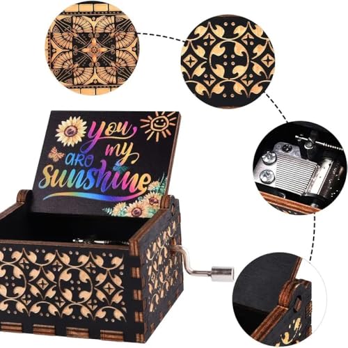 STORE 2508 Store2508 Wooden Vintage Hand Cranked Music Box – You are My Sunshine - Image 3