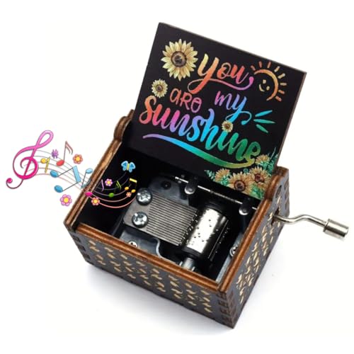 STORE 2508 Store2508 Wooden Vintage Hand Cranked Music Box – You are My Sunshine - Image 1