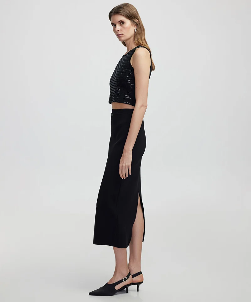 ابيكول Knit Midi Skirt