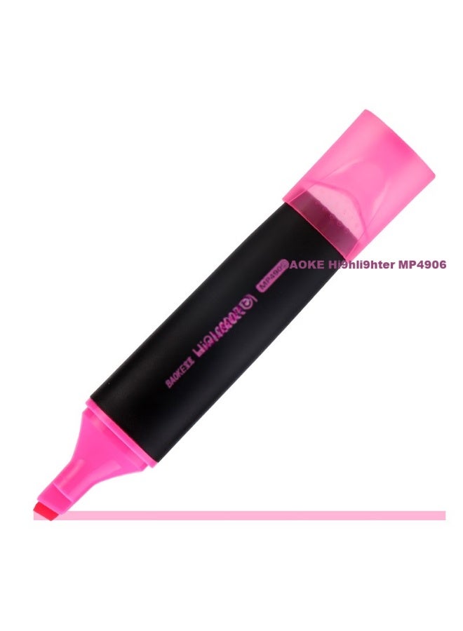 Baoke Mp4906 Highlighter Fluorescent Pen Water-Based Marker Pen Student Office Supplies Pink 10Pcs/Box - Image 2