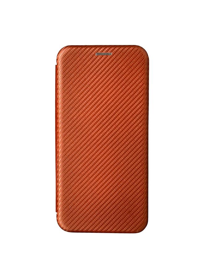 زبون جراب لهاتف iPhone 13 مصنوع من ألياف الكربون مع قلاب أفقي من مادة TPU + PC + جلد PU مع فتحة للبطاقات - Image 2