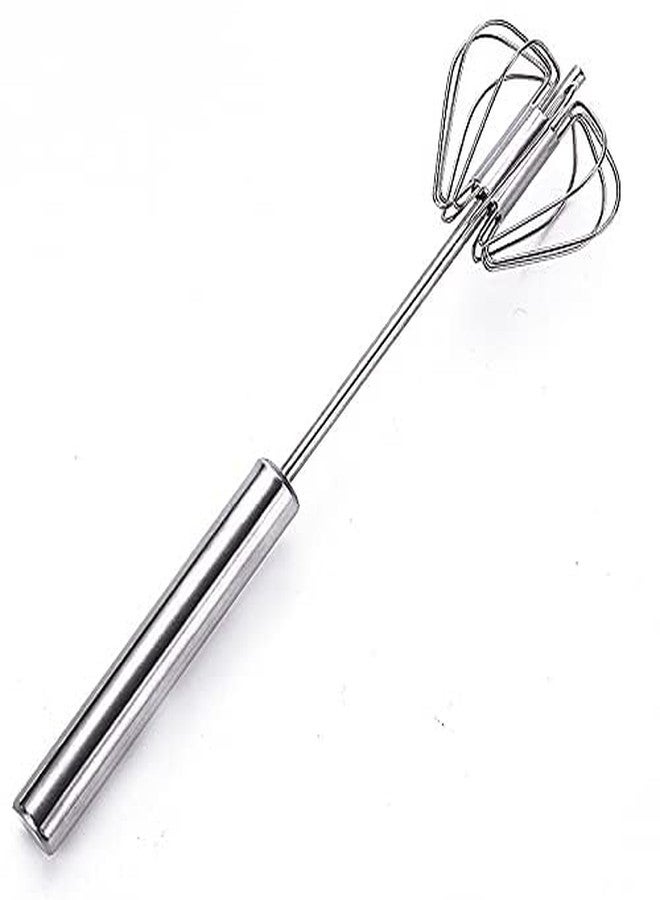 Florisca® Stainless Steel whisks, Hand Push Whisk Blender semi-Automatic Mixer Egg Milk Beater frother Rotating for Blending, whisking, Beating & Stirring (Egg Whisker) - Image 1