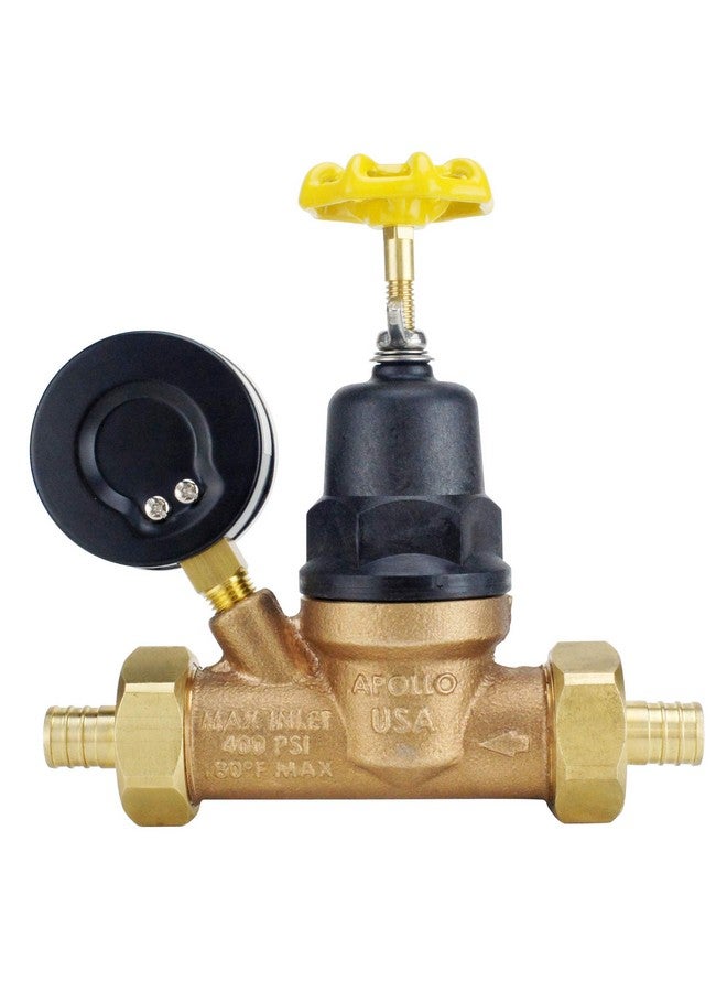 Apollo Valves ApolloPEX 3/4" Bronze Double Union PEX Water Pressure Regulator w/Gauge (APXPRV34WG) - Image 2
