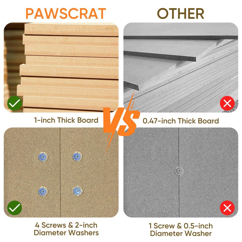 PAWSCRAT Cat Scratching Post 32 Inch High, 5.5 Inch Large Diameter Natural Sisal Cat Scratch Post, Scratch-Resistant and Durable Tall Cat Scratcher for Indoor Cats, Protect Your Furniture, Beige - Image 4