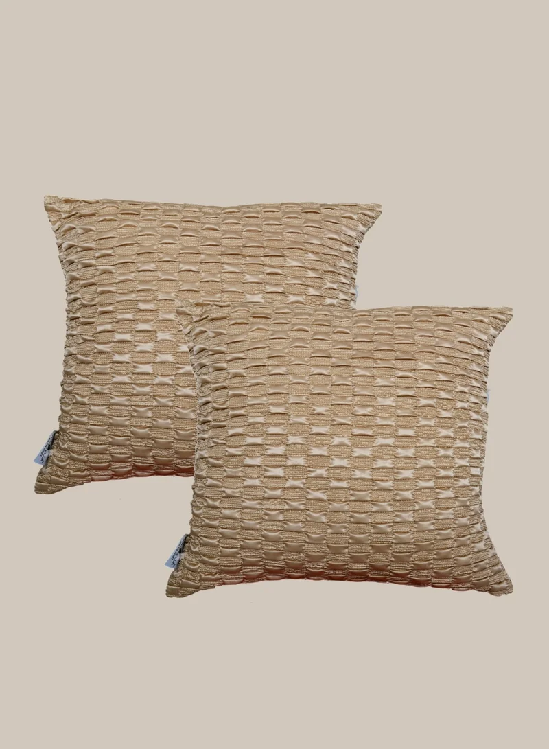 دوناتيلا غطاء وسادة، 45 × 45 سم (18 × 18 بوصة) قطعتان من أكياس الوسائد المزخرفة بدون حشو مع فن تجريدي جميل للأريكة التي تتحول إلى سرير وغرفة المعيشة والأريكة، بني شاحب