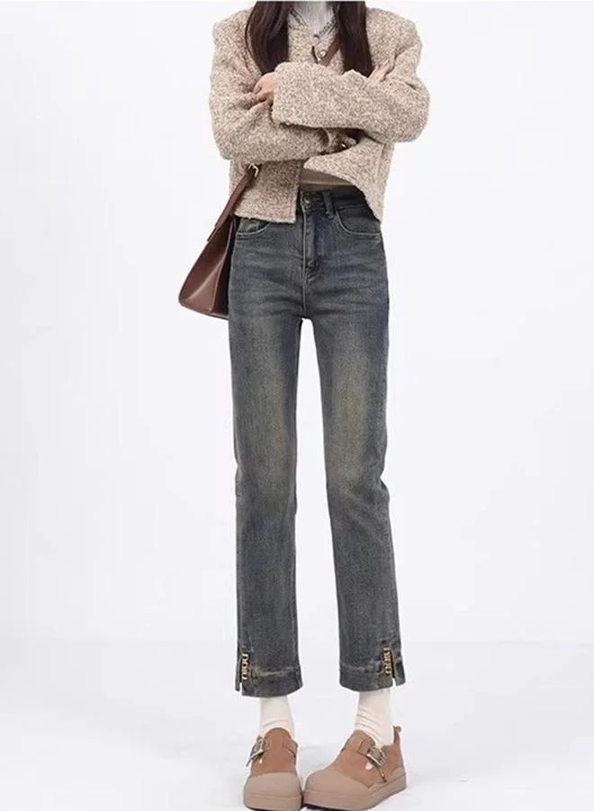 YUNIQEE Blue Straight Fit High-Rise Light Fade Denim Jeans