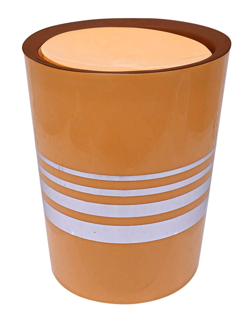 Kuber Industries Kuber Industries Plastic DustbinWastebin With Swing Lid 7 Liter Pack of 2 Red Yellow47KM0815  - Image 3