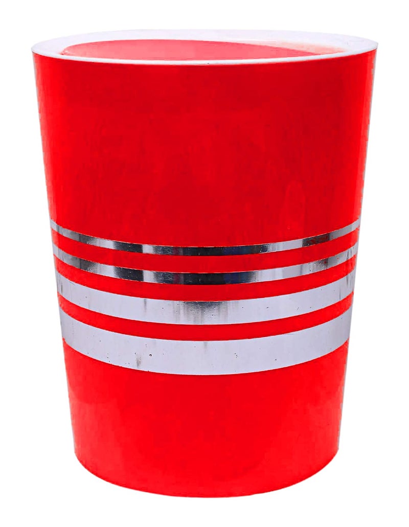 Kuber Industries Kuber Industries Plastic DustbinWastebin With Swing Lid 7 Liter Pack of 2 Red Yellow47KM0815  - Image 2